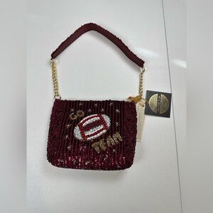 Hand‎ Made in India Beaded Handbag Go Team Football Game Day TikTok Viral NWT